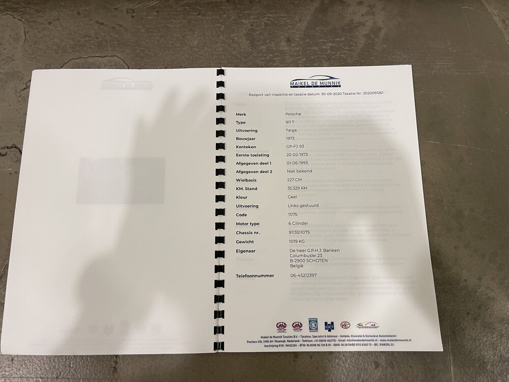 Porsche 911T 2.4 Targa 1973 911.261 Hellgelb, GP-FJ-93