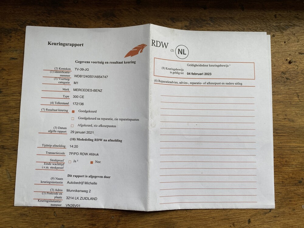 Mercedes-Benz 300CE W124 1989 -Orig. NL-, TV-39-JG