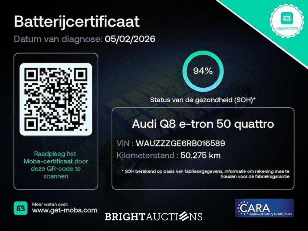 Audi Q8 e-tron 50 quattro Advanced Edition 95 kWh 340pk 2023 (Origineel-NL), T-629-HS
