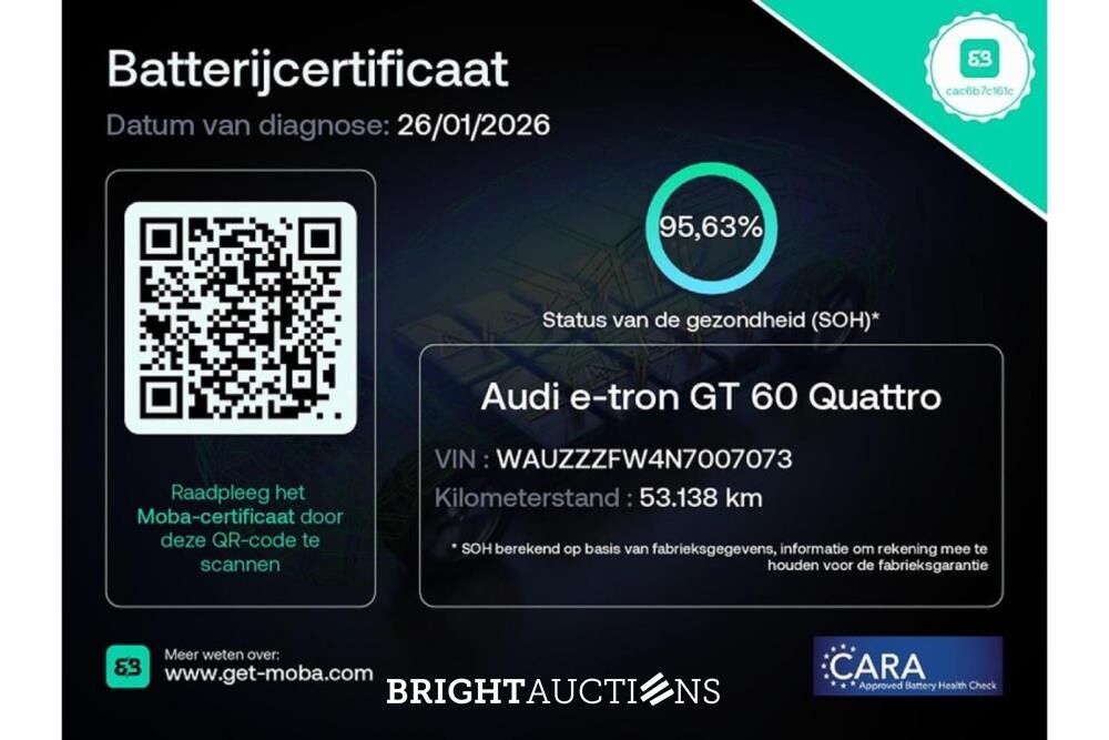 Audi e-tron GT 93 kWh 476pk 2022 (Origineel-NL), P-511-DK