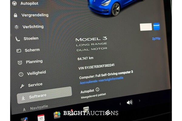 Tesla Model 3 Long Range AWD 75 kWh 351pk 2019 (Origineel-NL), ZP-711-P