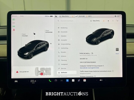 Tesla Model 3 Standard RWD Plus 60 kWh 238pk 2020 (Origineel-NL), H-529-JL