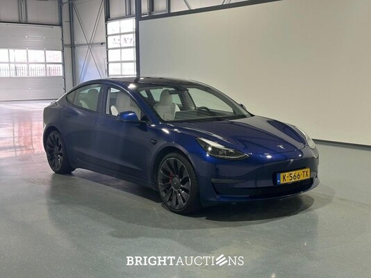 Tesla Model 3 Performance AWD 75 kWh 462pk 2021 (Origineel-NL), K-566-TX