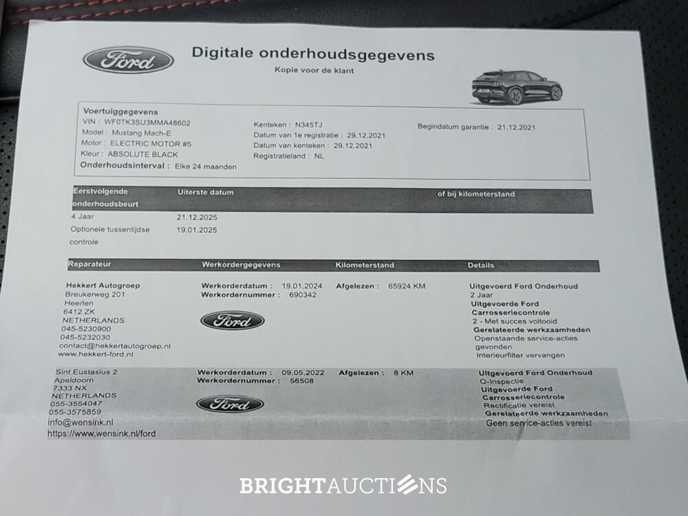 Ford Mustang Mach-E Extended AWD 98 kWh 351pk 2021 (Origineel-NL), N-345-TJ