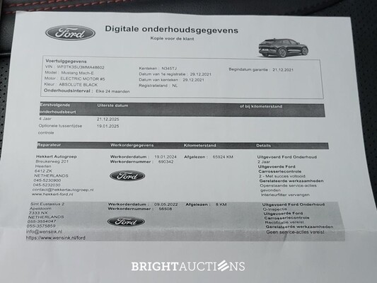 Ford Mustang Mach-E Extended AWD 98 kWh 351pk 2021 (Origineel-NL), N-345-TJ