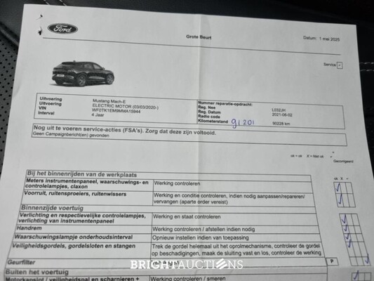 Ford Mustang Mach-E RWD 75 kWh 258pk 2021 (Origineel-NL), L-032-JH