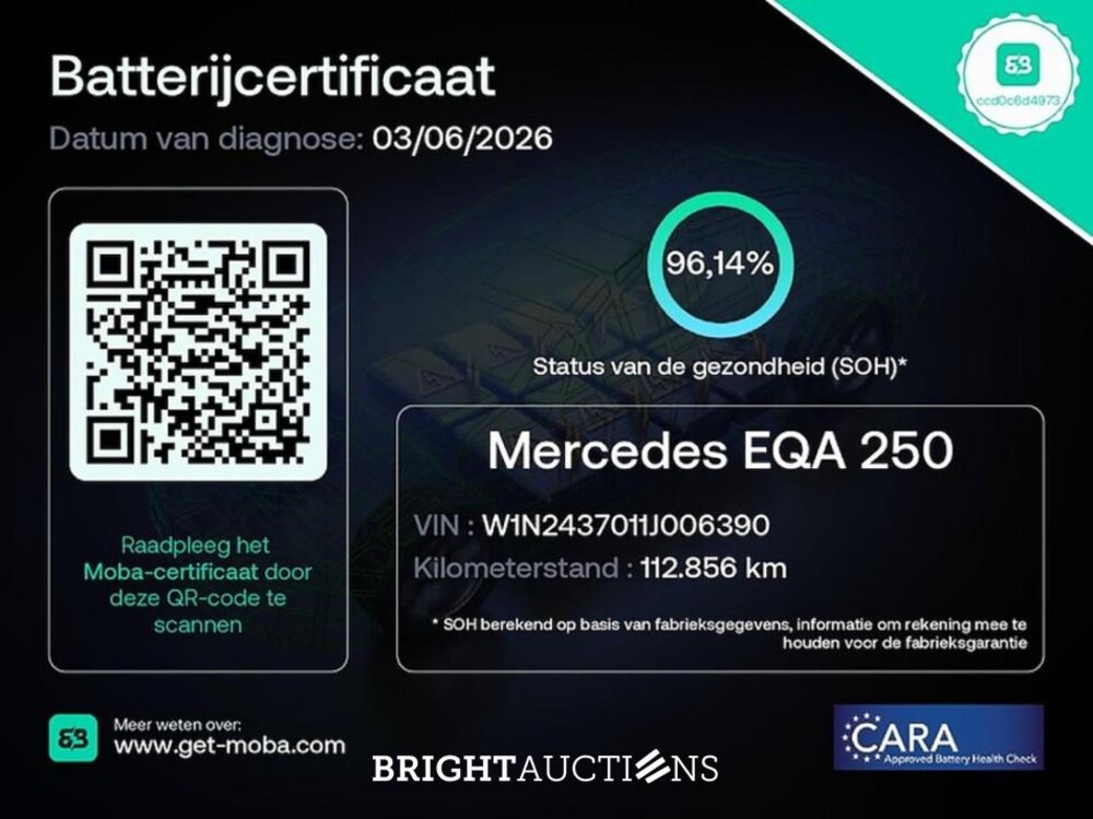 Mercedes-Benz EQA 25067 Business Solution Luxury 67 kWh 190pk 2021 (Origineel-NL) EQA-Klasse, N-647-FB