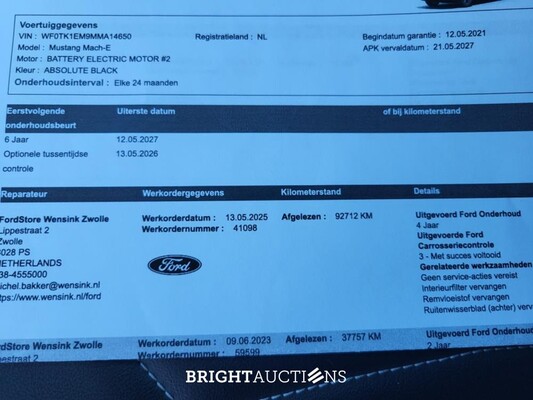 Ford Mustang Mach-E RWD 75 kWh 258pk 2021 (Origineel-NL), L-434-GR