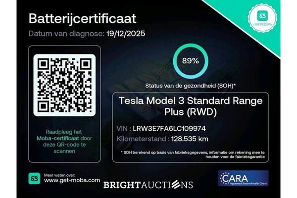Tesla Model 3 Standard RWD Plus 60 kWh 2020 (Origineel-NL), K-848-FF