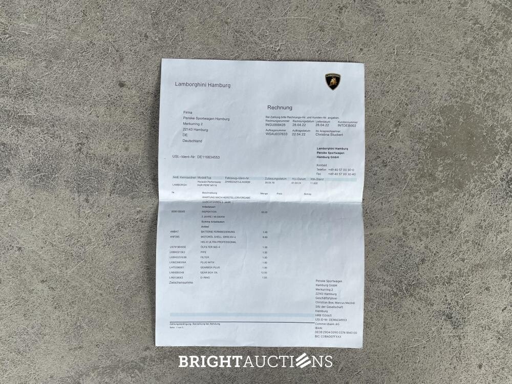 Lamborghini Huracán Performante LP640-4 5.2 V10 639pk 2018, HFP-45-B