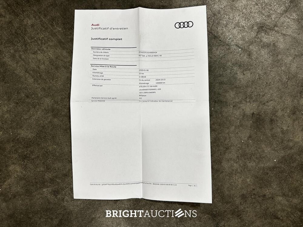Audi RS7 Sportback 4.0 V8 TFSI Quattro 600pk 2020, J-107-JJ