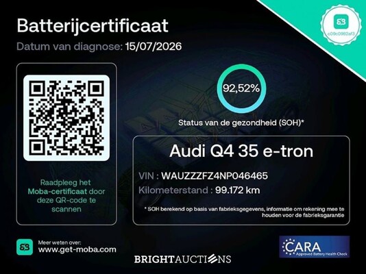 Audi Q4 e-tron 35 Advanced edition 55 kWh 170pk 2022 (Origineel-NL), R-475-BX