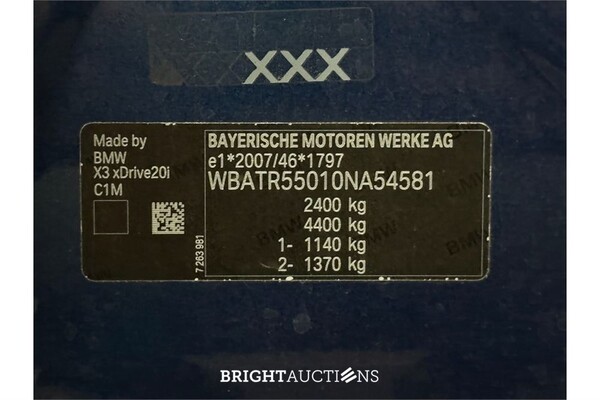 BMW X3 xDrive20i High Executive 183pk 2019, ZV-702-D