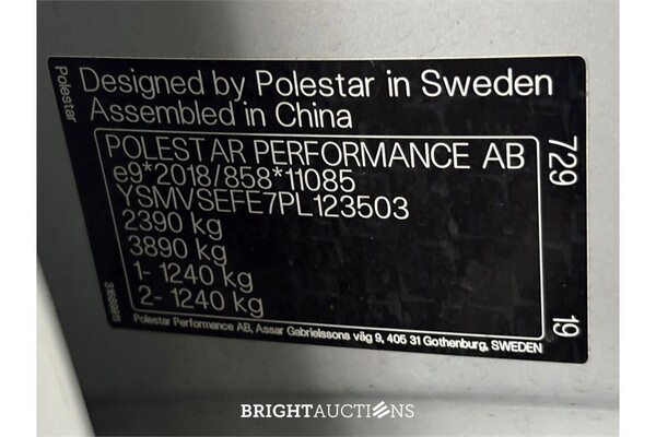 Polestar 2 Standard Range Single Motor 69 kWh 2022 (Origineel-NL), R-087-NR