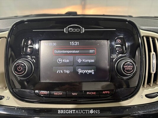 Fiat 500C TwinAir Turbo Lounge 0.9 80pk 2018 (Origineel-NL), TK-555-J
