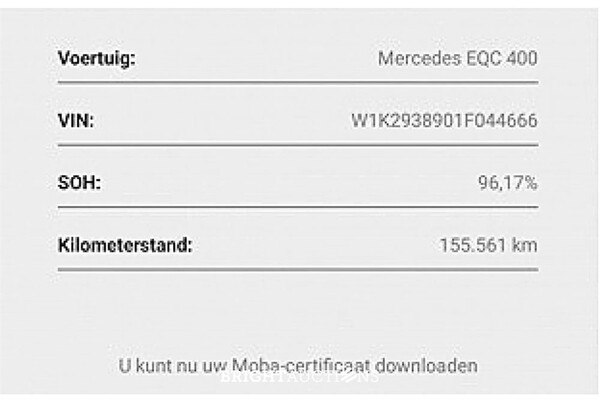 Mercedes-Benz EQC 400 4MATIC80 Business Solution AMG 80 kWh 2022 (Origineel-NL) EQC-Klasse, R-387-FK