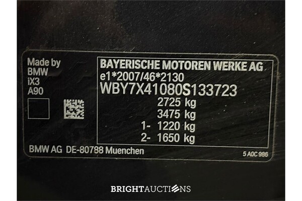 BMW iX3 High Executive 80 kWh 2021 (Origineel-NL), N-898-PT
