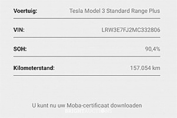 Tesla Model 3 Standard RWD Plus 60 kWh 2021 (Origineel-NL), N-422-DJ