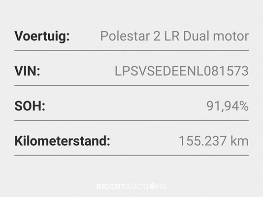 Polestar 2 Long Range Dual Motor 78 kWh 408pk 2022 (Origineel-NL), P-534-VS