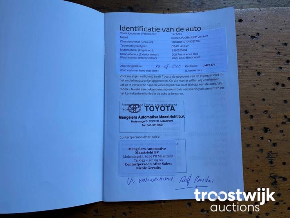 Toyota Supra MK5 3.0 Legend Premium NW-Model 340pk 2020 -Orig. NL-, J-427-DV