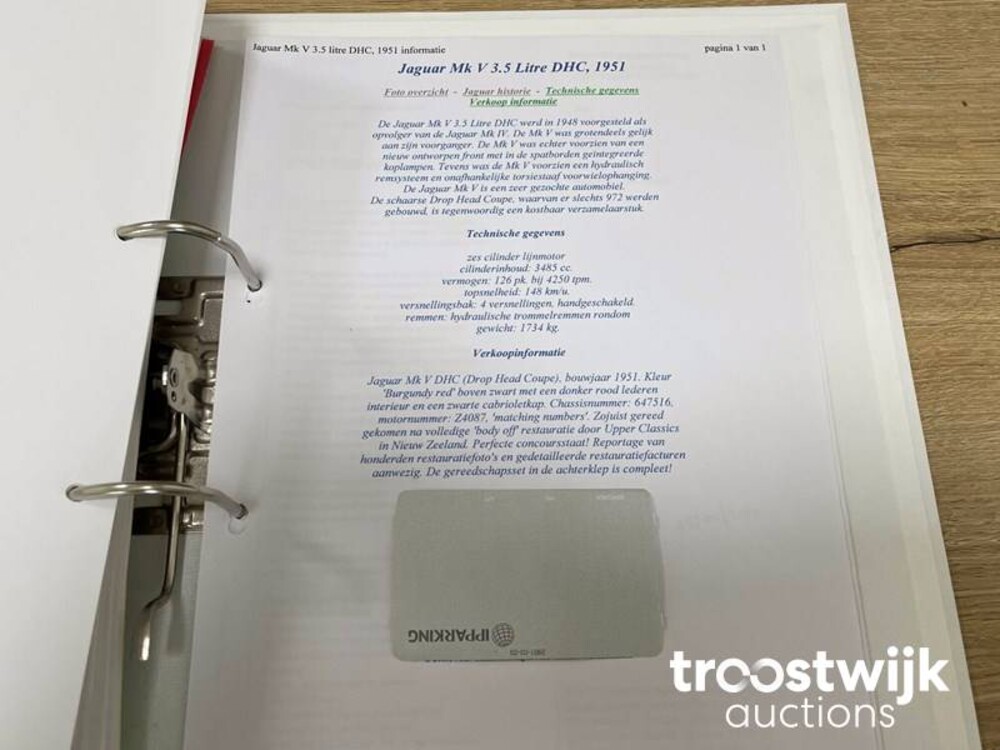 Jaguar Mark V MK5 DHC Car