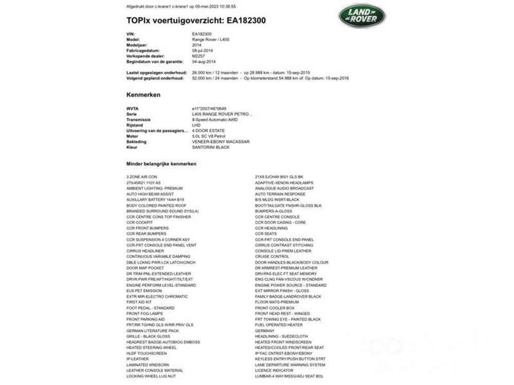 Land Rover Range Rover 5.0 V8 Autobiography 510hp 2014