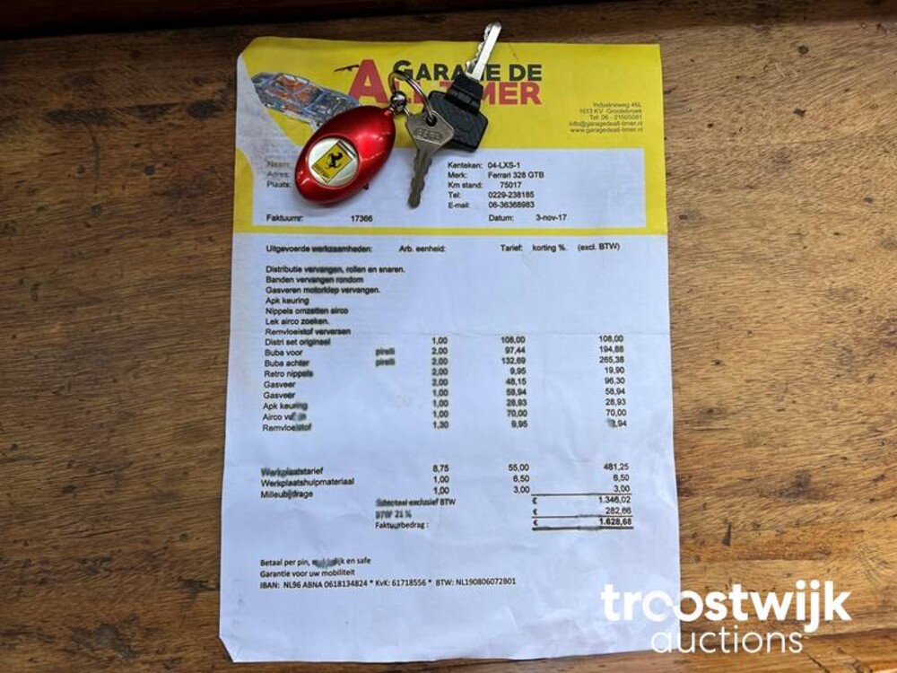 Ferrari 328 GTB 3200 Quattrovalvole 271pk 1989, 04-LXS-1