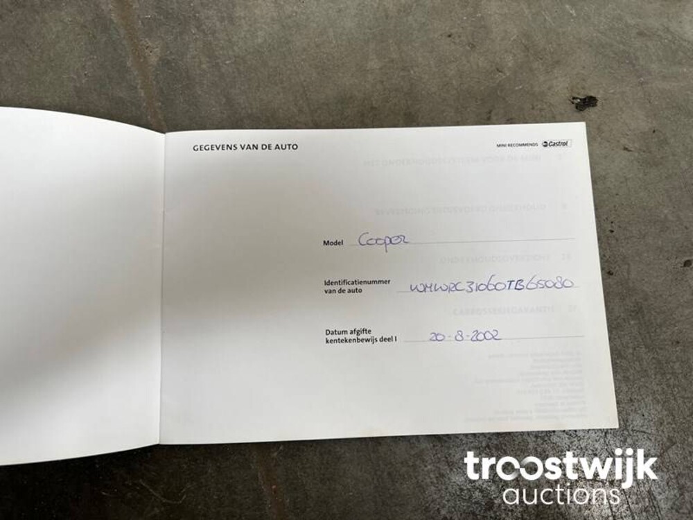 Mini 1.6 Cooper Pepper 116pk 2002, -Orig.NL-, 92-JT-HN
