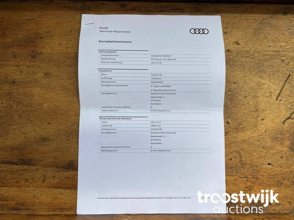 Audi RS7 Sportback 4.0 V8 TFSI Quattro Performance Pro Line Plus 605PS 2017, R-230-XL