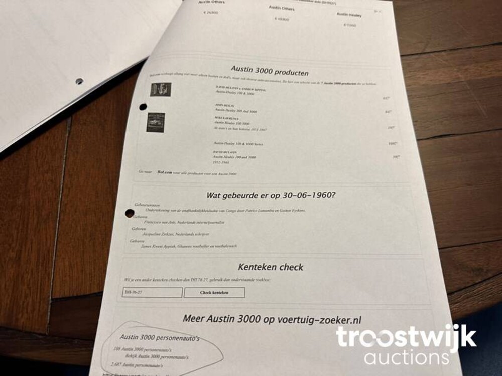 Austin Healey BN7 3000 MK 1 Cabriolet 125pk 1960, DH-76-27