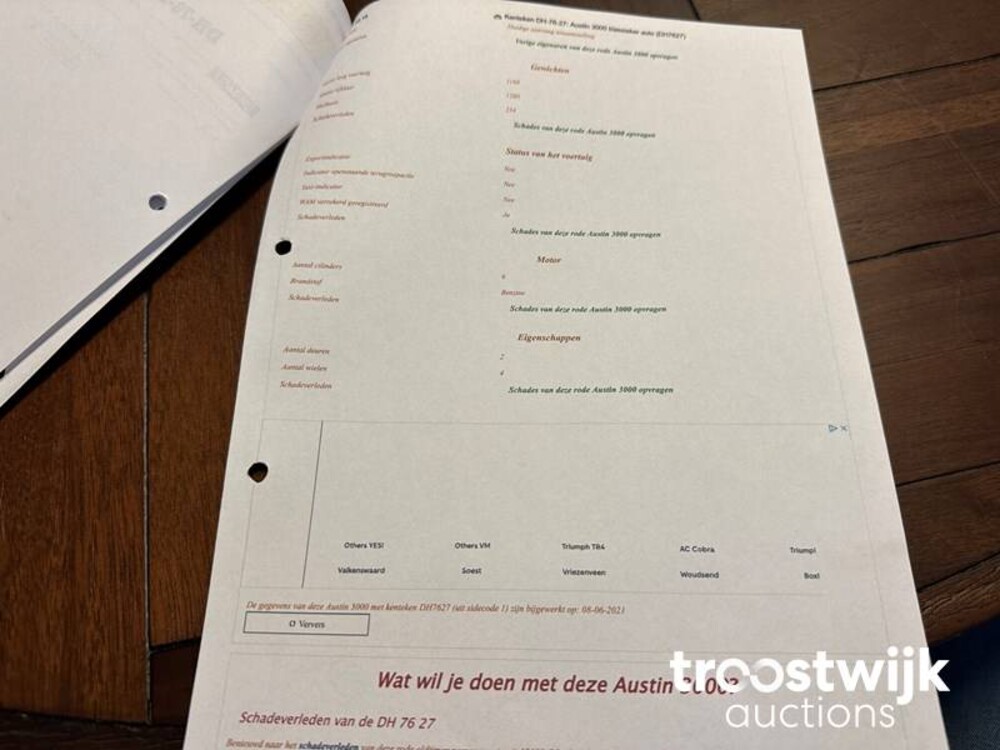 Austin Healey BN7 3000 MK 1 Cabriolet 125pk 1960, DH-76-27