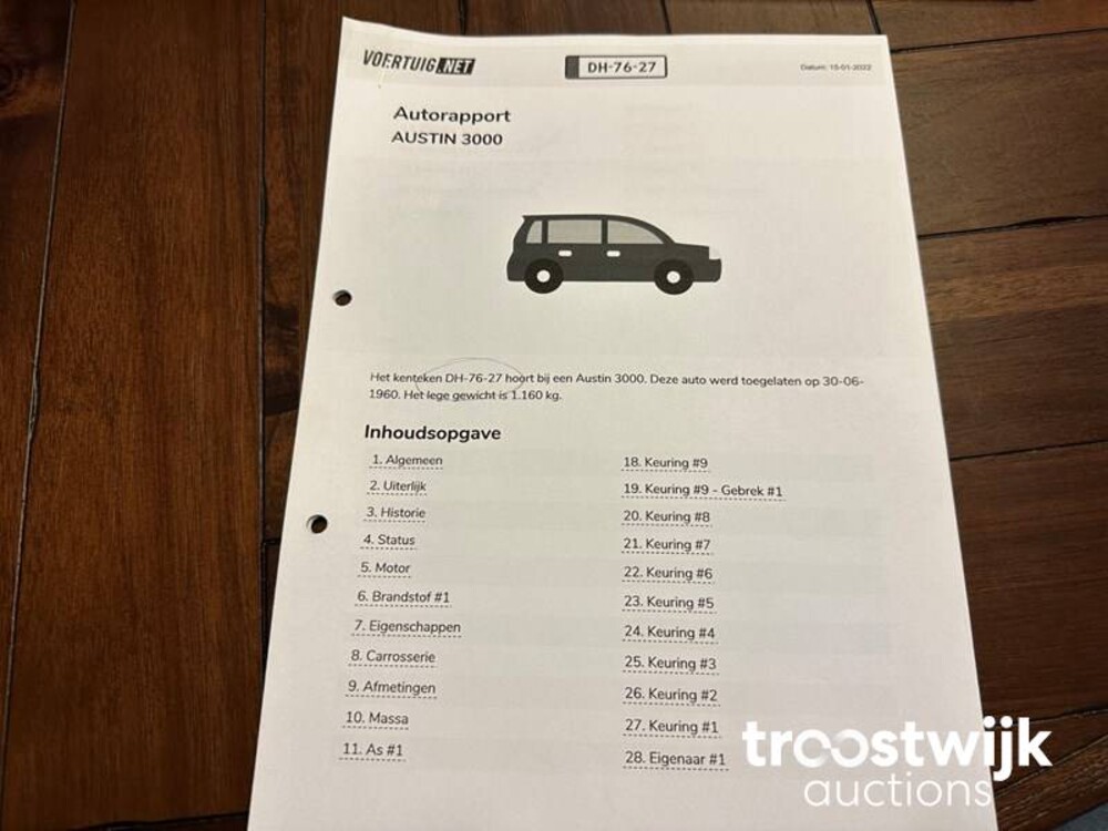Austin Healey BN7 3000 MK 1 Cabriolet 125pk 1960, DH-76-27