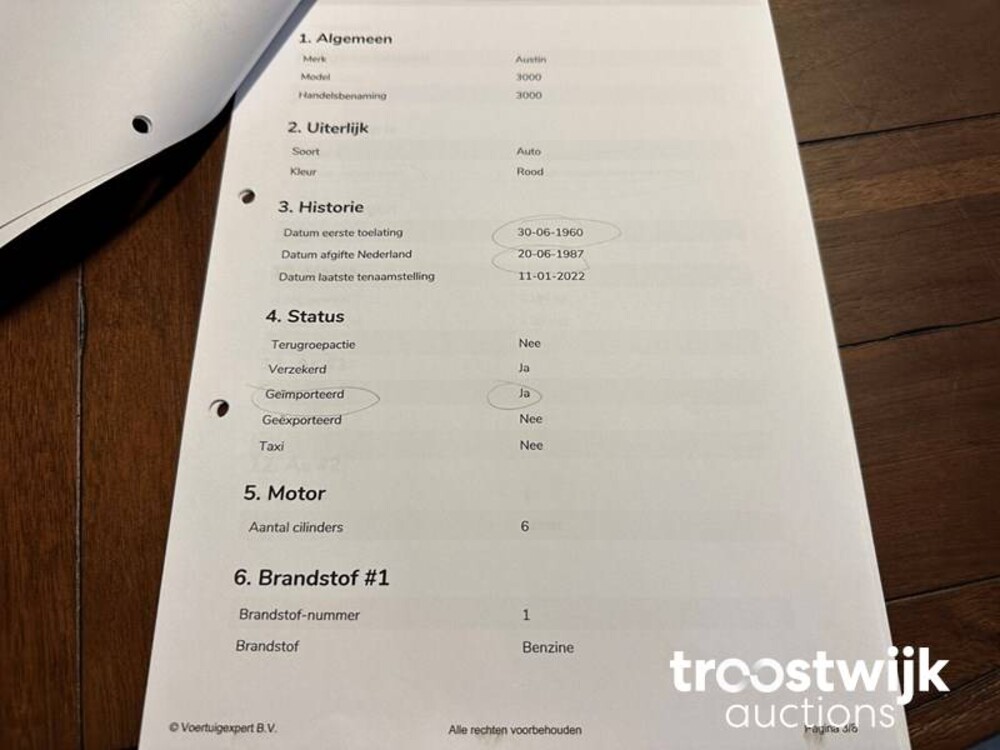 Austin Healey BN7 3000 MK 1 Cabriolet 125pk 1960, DH-76-27