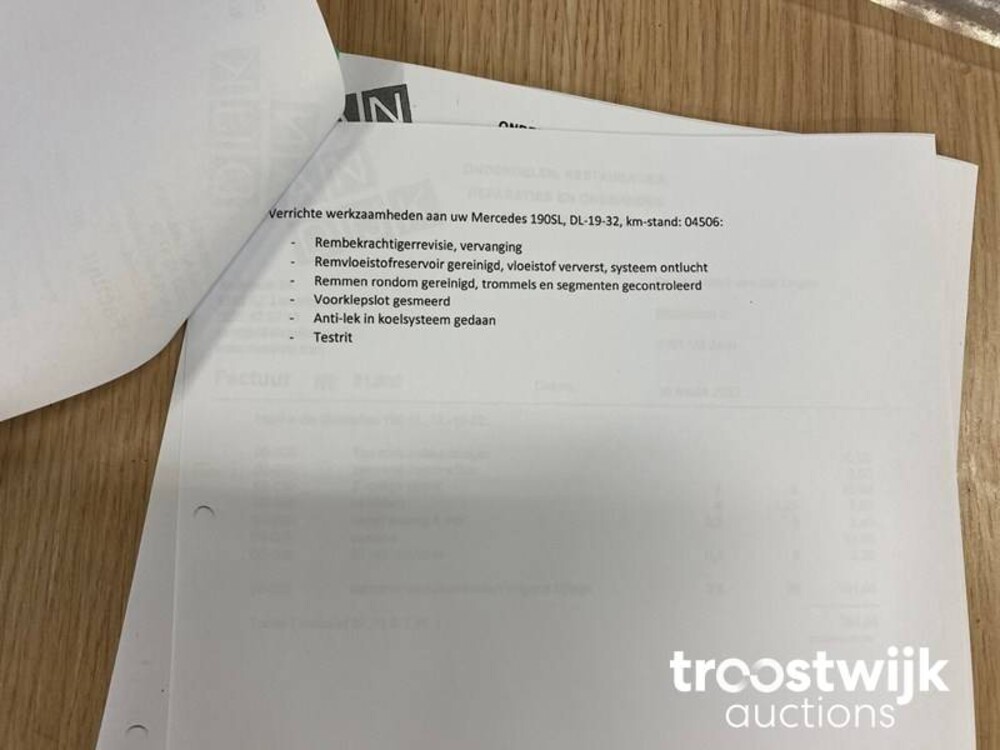 Mercedes-Benz 190 SL  105pk 1957 SL-Klasse, DL-19-32