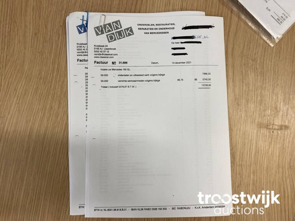 Mercedes-Benz 190 SL  105pk 1957 SL-Klasse, DL-19-32