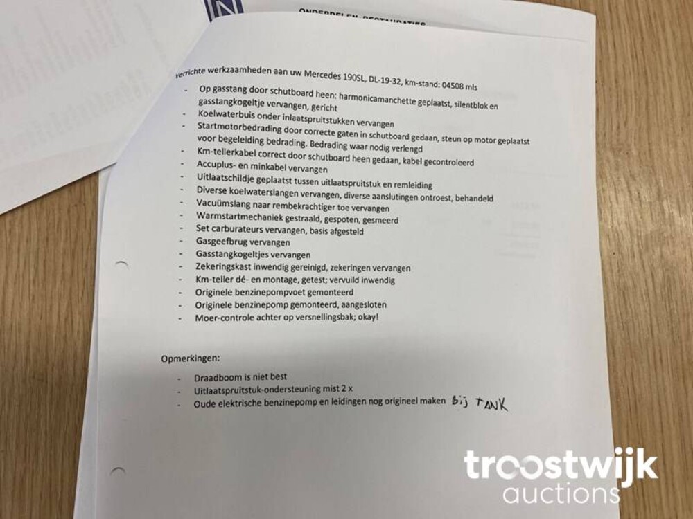 Mercedes-Benz 190 SL  105pk 1957 SL-Klasse, DL-19-32