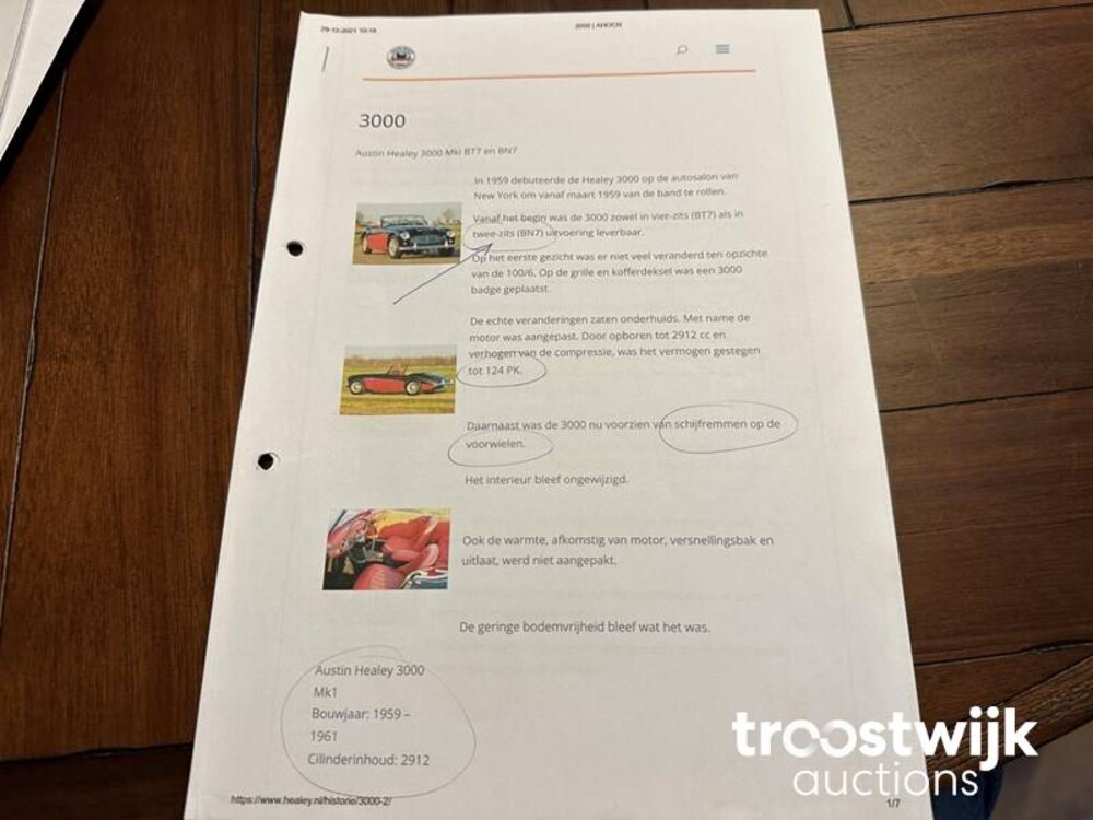 Austin Healey BN7 3000 MK 1 Cabriolet 125pk 1960, DH-76-27