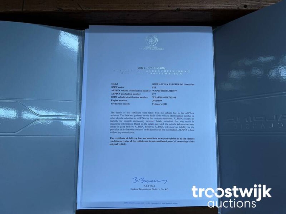 Alpina B5 V8 Bi-turbo Sedan 507hp 2011, NL-Kenteken