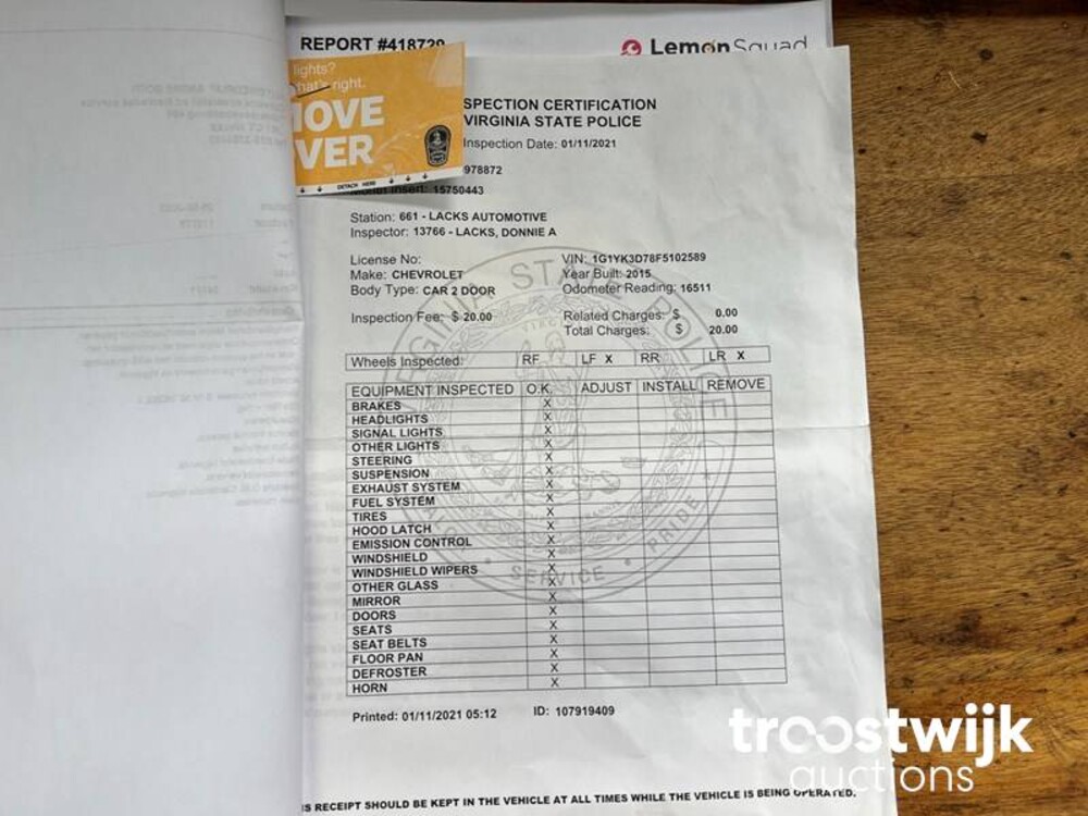 Chevrolet Corvette C7 Convertible 6.2 V8 Stingray 466PS 2015, L-032-RG