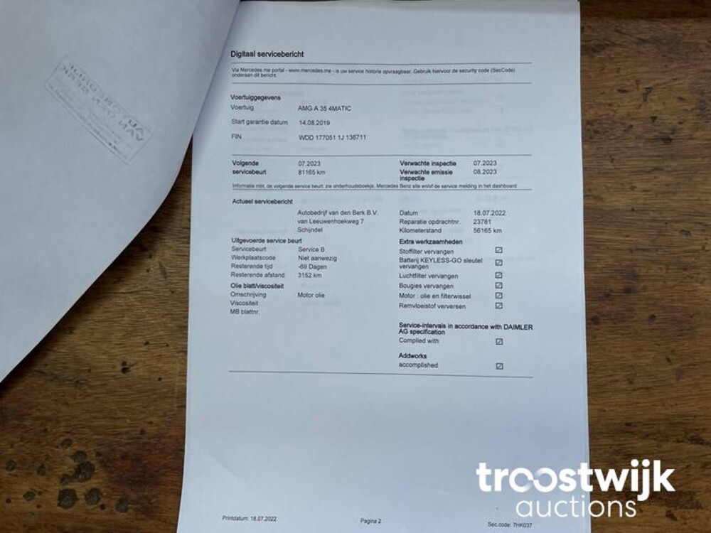 Mercedes-Benz A35 AMG 4Matic Premium Plus 306pk 2019 A-klasse, J-833-GL