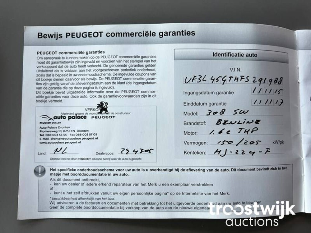 Peugeot 308 SW 1.6 e-THP GT 205 205pk 2015 -Orig. NL-, HJ-224-F