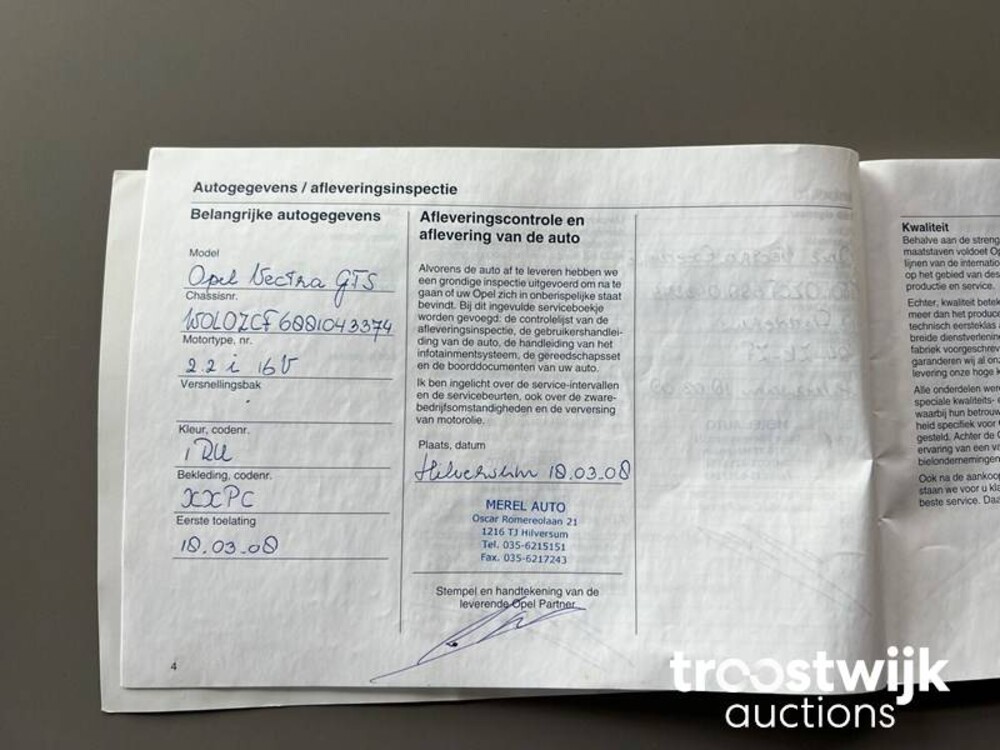 Opel Vectra GTS 2.2-16V Temptation Excellence 1-EIGENAAR 155pk 2008 -Orig. NL-, 94-ZK-ZF