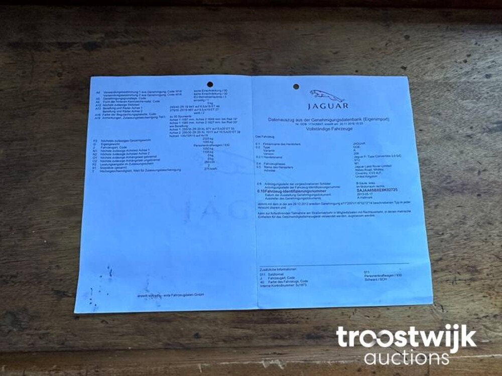Jaguar F-TYPE S Convertible 3.0 V6  381pk 2013, T-187-DG
