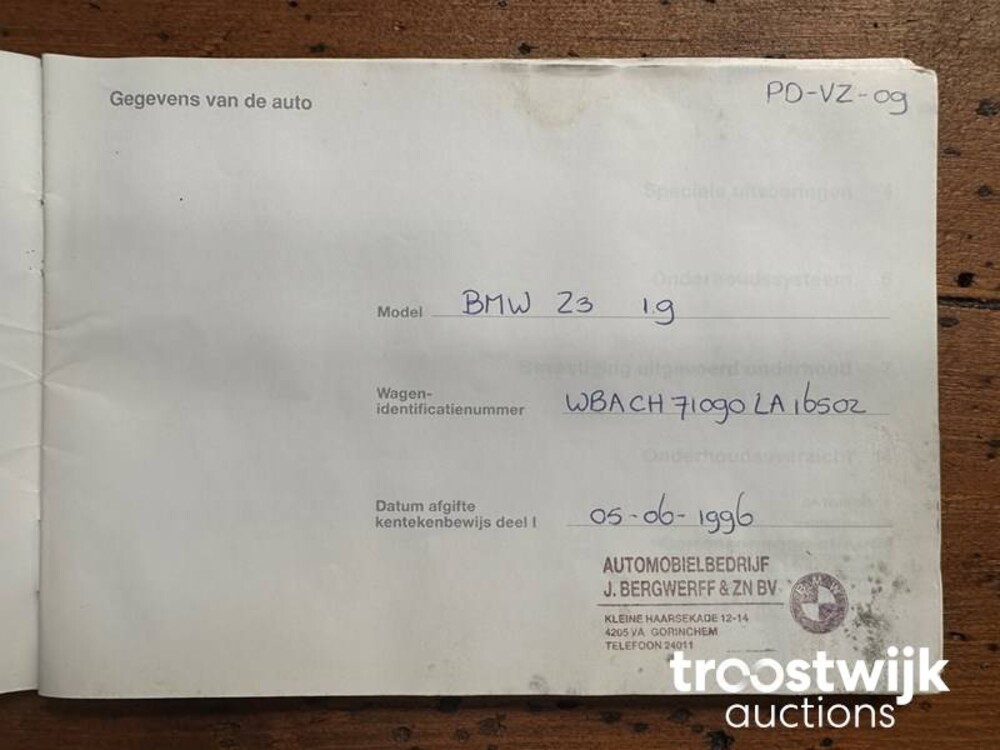 BMW Z3 Roadster 1.9 16V 139pk 1996, PD-VZ-09