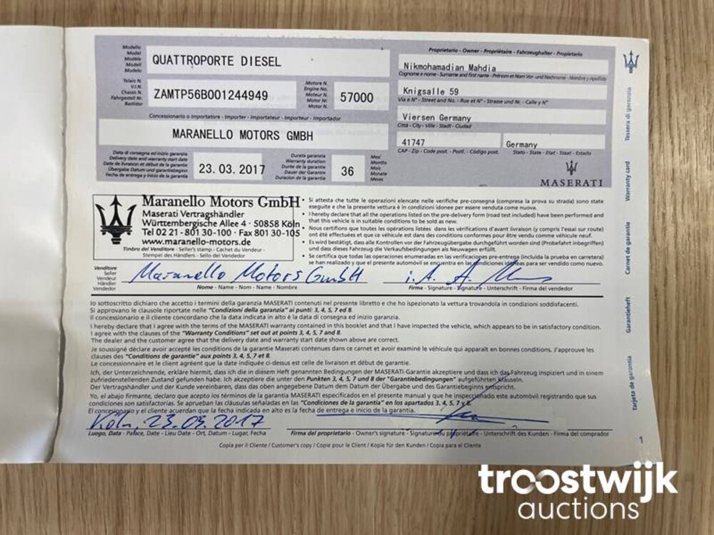 Maserati Quattroporte GranLusso 3.0 D NEU-MODELL 275PS 2017, H-942-XN