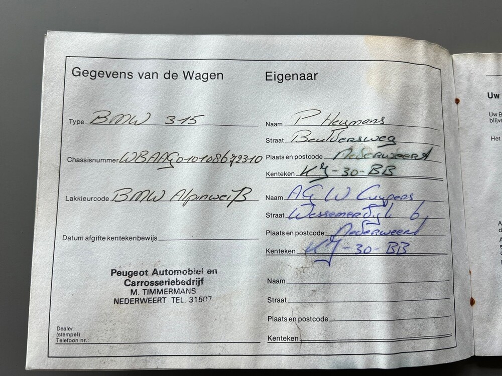 BMW 315 E21 75PS 1984 3er, KJ-30-BB