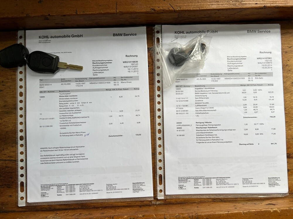 BMW 850Ci E31 5.4 V12 326PS 480Nm -Facelift- 1997 -Youngtimer- 8er