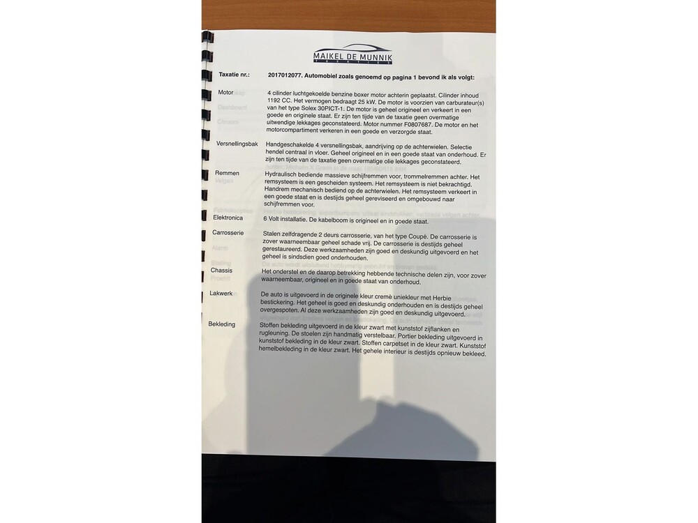 Volkswagen Beetle 1600 35hp 1966, DE-29-41