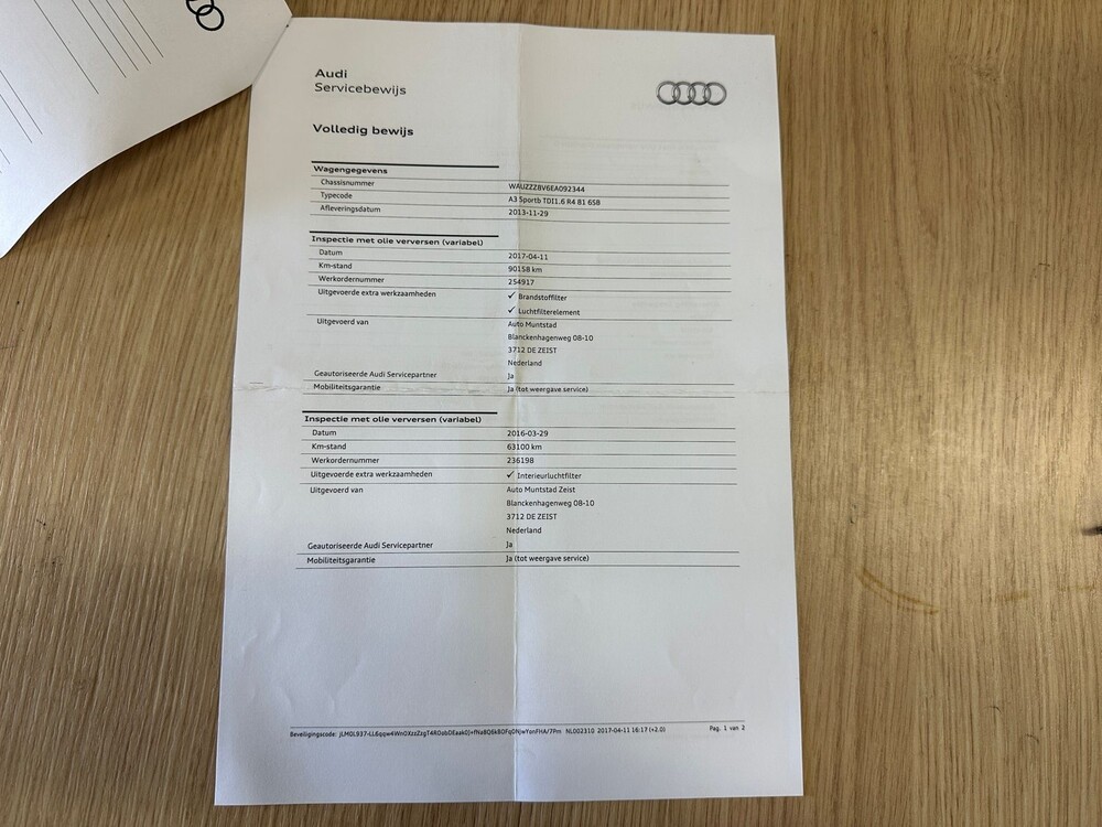 Audi A3 Sportback 1.6 TDI ultra Edition 110PS 2013 -Orig. NL-, 1-SRG-01