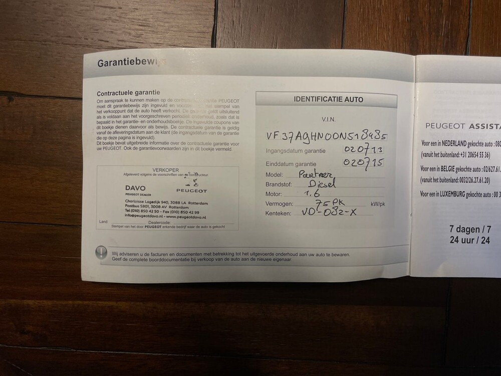 Peugeot Partner 120 1.6 HDI L1XR Pr+ 75PS 2013 -Orig.NL-, VD-082-X